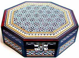 Schmuckkstchen Rosenholz mit Mosaikeinlage