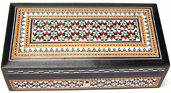 Schmuckkstchen Rosenholz mit Mosaikeinlage