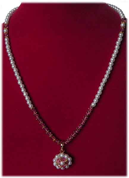 Perlenkette red crystal