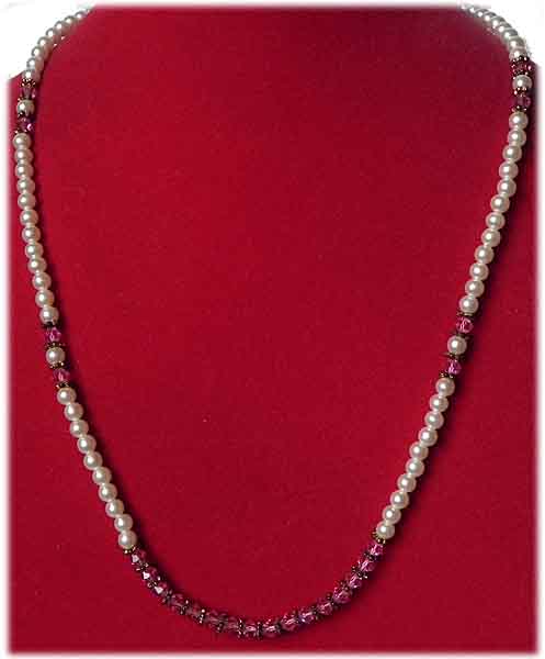 Perlenkette red crystal